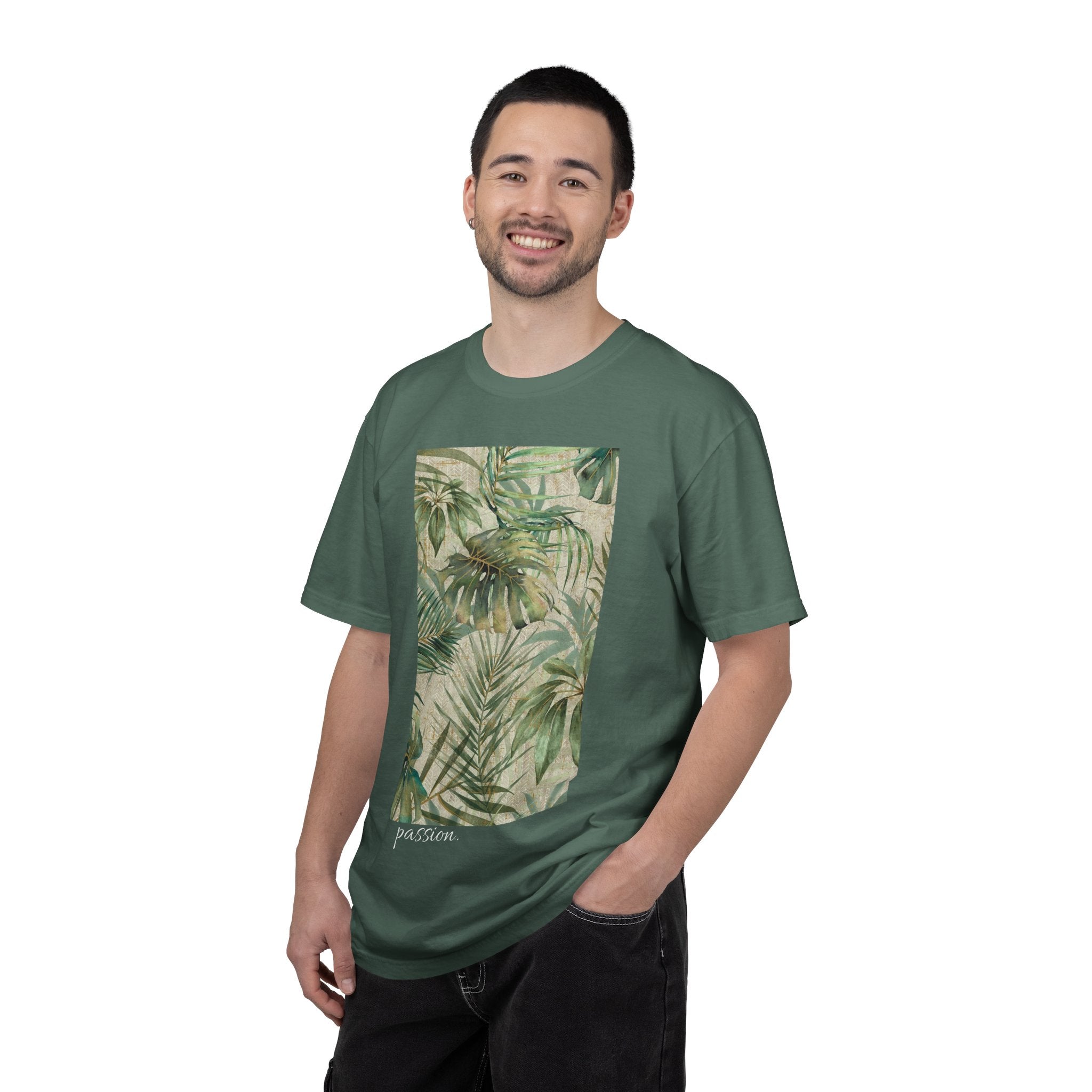 Green Design T-Shirt — Garment-Dyed Casual Tee