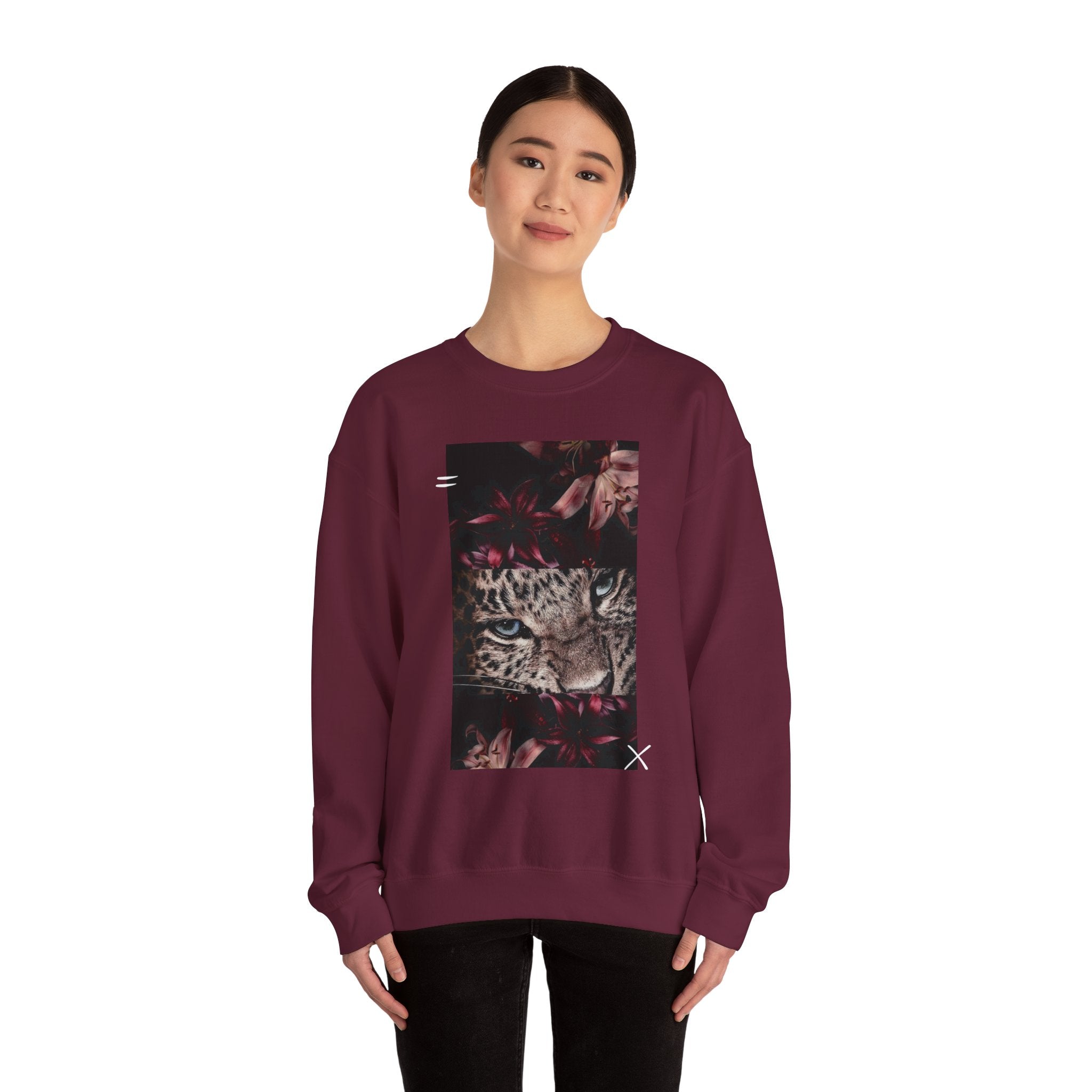 Leopard Dark Floral Crewneck Sweatshirt