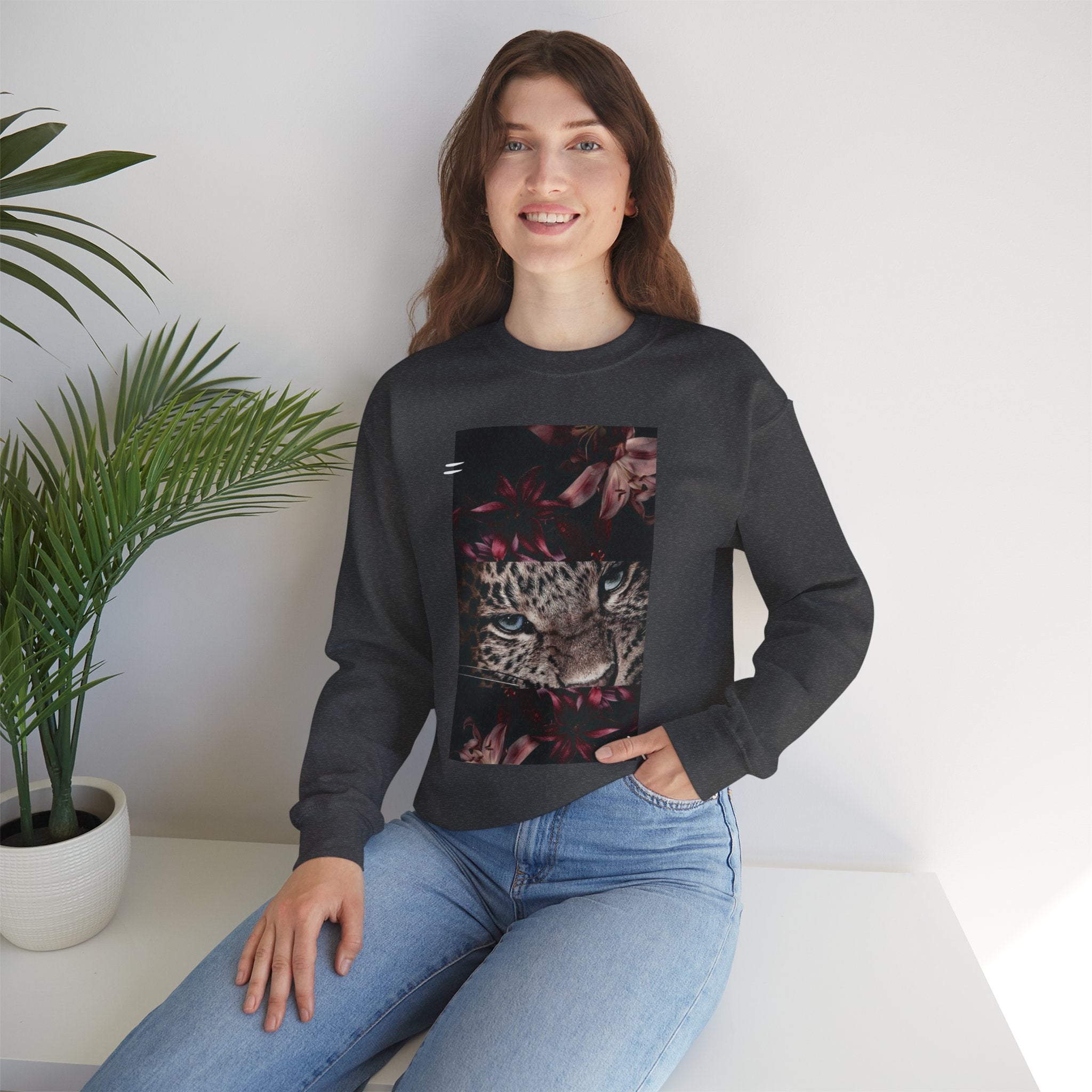 Leopard Dark Floral Crewneck Sweatshirt
