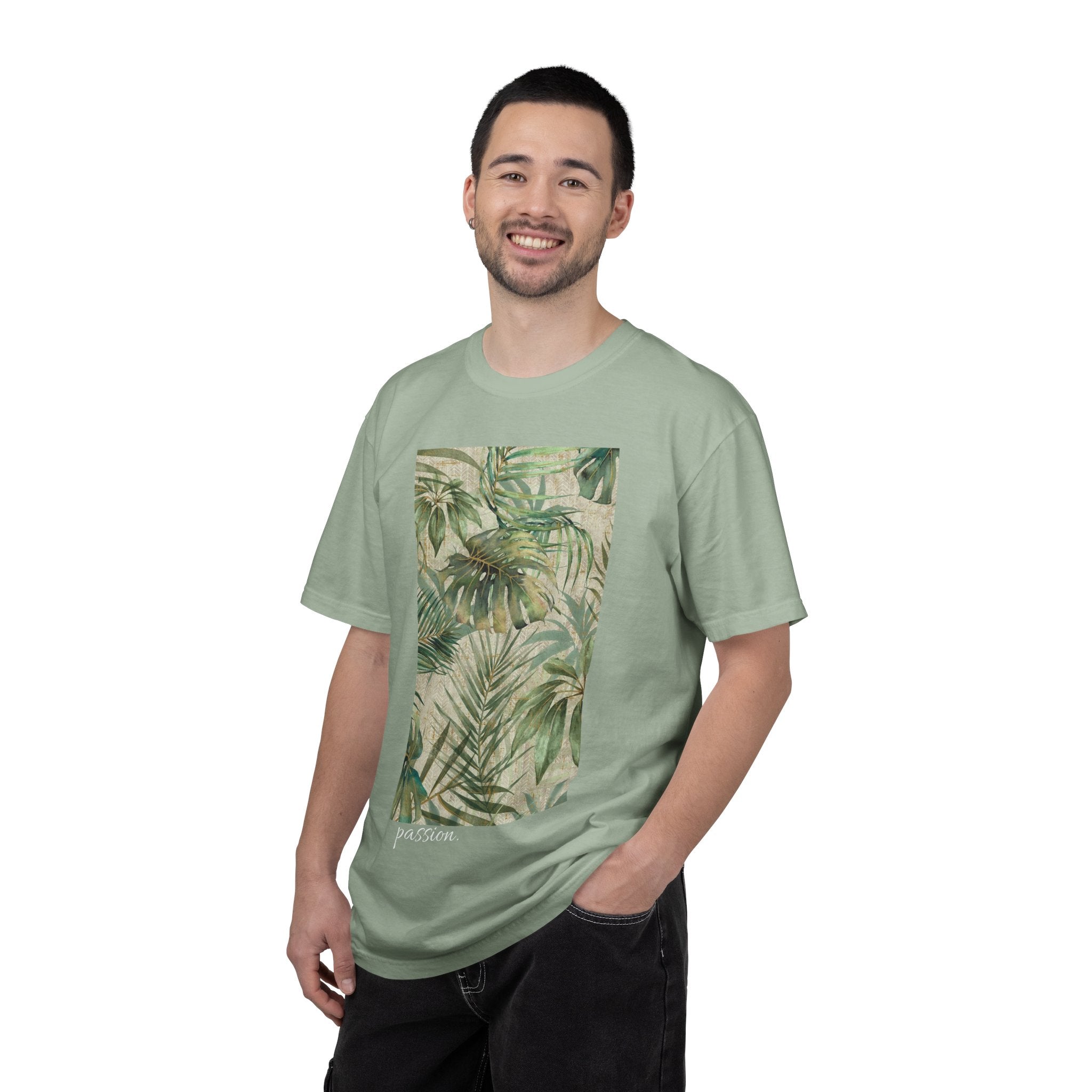 Green Design T-Shirt — Garment-Dyed Casual Tee