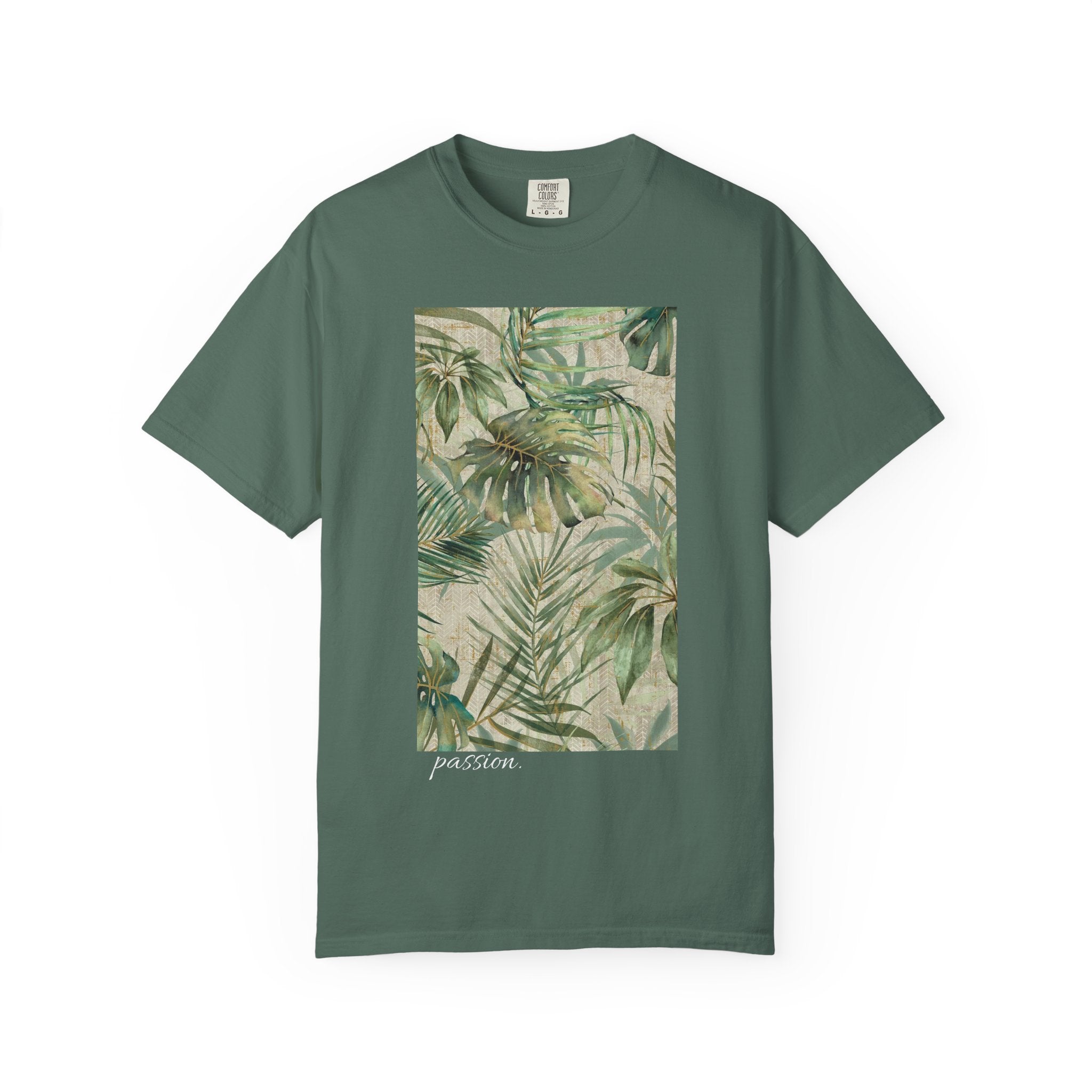 Green Design T-Shirt — Garment-Dyed Casual Tee